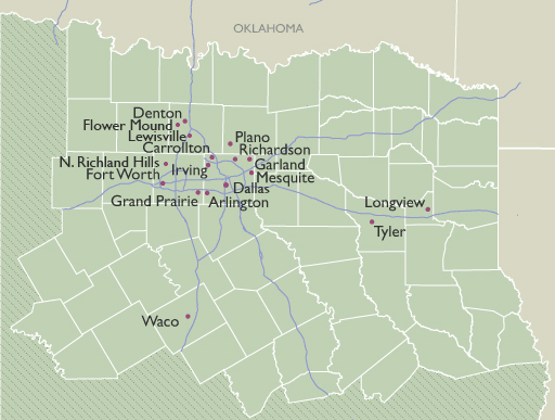 Texas City Zip Code Wall Maps