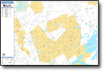 Basic Style City Zip Code Wall Maps