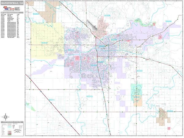 Bakersfield Map With Zip Codes
