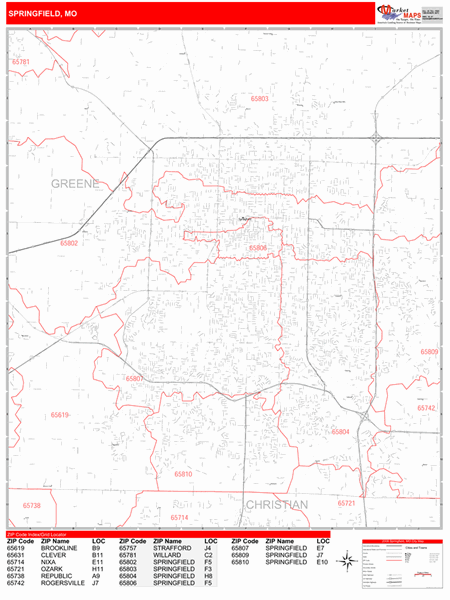 Springfield Mo Zip Code Map