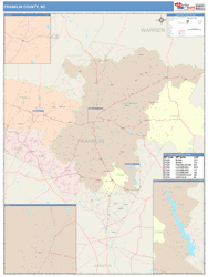 Franklin County, NC Wall Map Color Cast Style by MarketMAPS