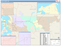 Skagit County, WA Wall Map Color Cast Style By MarketMAPS