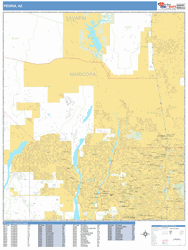 Peoria Arizona Zip Code Wall Map (Basic Style) by MarketMAPS