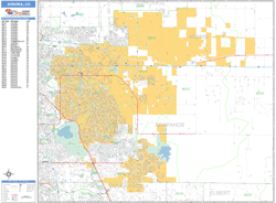 Aurora Colorado Zip Code Wall Map (Basic Style) by MarketMAPS