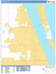 Melbourne Zip Code Wall Map