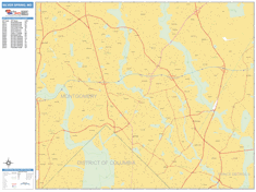 Silver Spring Maryland Zip Code Wall Map (Basic Style) by MarketMAPS