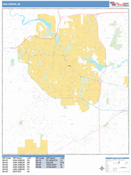 Ann Arbor Zip Code Wall Map