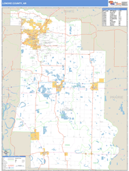 Lonoke County, Ar Zip Code Wall Map Basic Style By Marketmaps