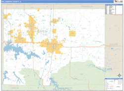 Williamson County, Il Zip Code Wall Map Basic Style By Marketmaps