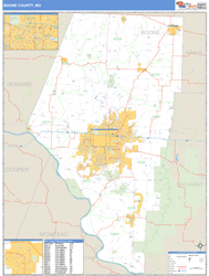 county map zip boone code mo wall missouri maps basic