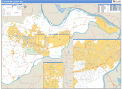 map zip st county mo charles code missouri maps wall basic streets