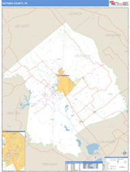 Victoria County, TX Wall Map Basic Style by MarketMAPS