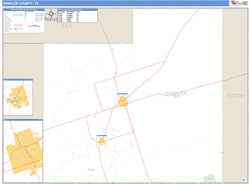 This Basic Style County Zip Code Wall Map of Winkler County, Texas,