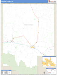 Converse County, WY Zip Code Wall Map Basic Style by MarketMAPS