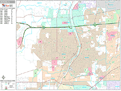 Aurora Illinois Zip Code Wall Map (Premium Style) by MarketMAPS