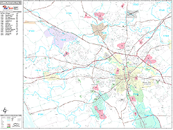 Lancaster Pennsylvania Zip Code Wall Map (Premium Style) by MarketMAPS