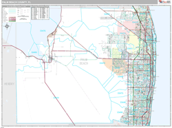 Palm Beach County Fl Zip Code Wall Map Premium Style By Marketmaps