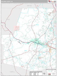 Paulding County Ga Wall Map Premium Style By Marketmaps