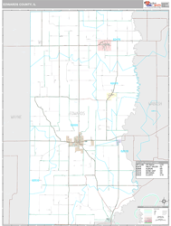 Edwards County IL Wall Map Premium Style By MarketMAPS