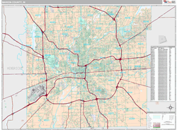 Marion County, IN Zip Code Wall Map Premium Style by MarketMAPS