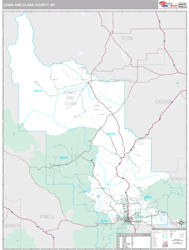 Lewis and Clark County, MT Wall Map Premium Style by MarketMAPS