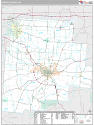 Fairfield County, OH Zip Code Wall Map Premium Style by MarketMAPS