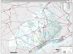 Delaware County, PA Zip Code Wall Map Premium Style by MarketMAPS