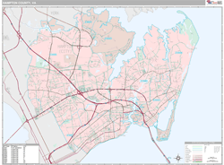 Hampton County Va Zip Code Wall Map Premium Style By Marketmaps