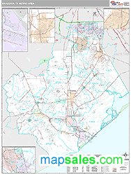 Brazoria, Tx Metro Area Zip Code Wall Map Premium Style By Marketmaps