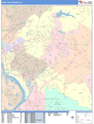 Hamilton New Jersey Wall Map (Color Cast Style) by MarketMAPS