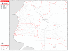 Niagara Falls New York Zip Code Wall Map (Red Line Style) by MarketMAPS