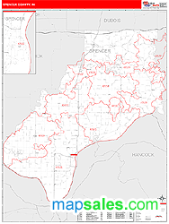 county map spencer zip wall code indiana maps