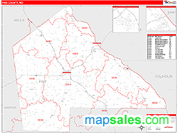 Pike County, MO Wall Map Red Line Style by MarketMAPS