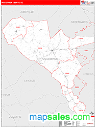 county map mccormick zip sc wall code carolina south maps