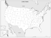 USA State Outline Wall Map