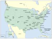 USA County Outline Wall Map