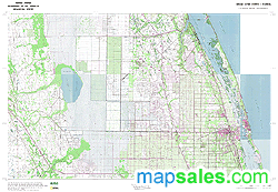 Indian River County, FL Topo Wall Map by MarketMAPS