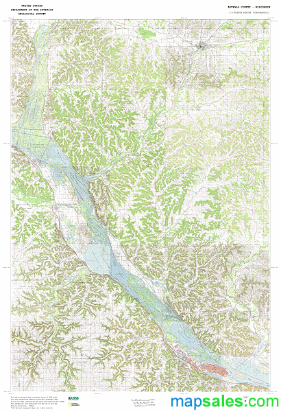 Buffalo County WI Topo Wall Map By MarketMAPS MapSales