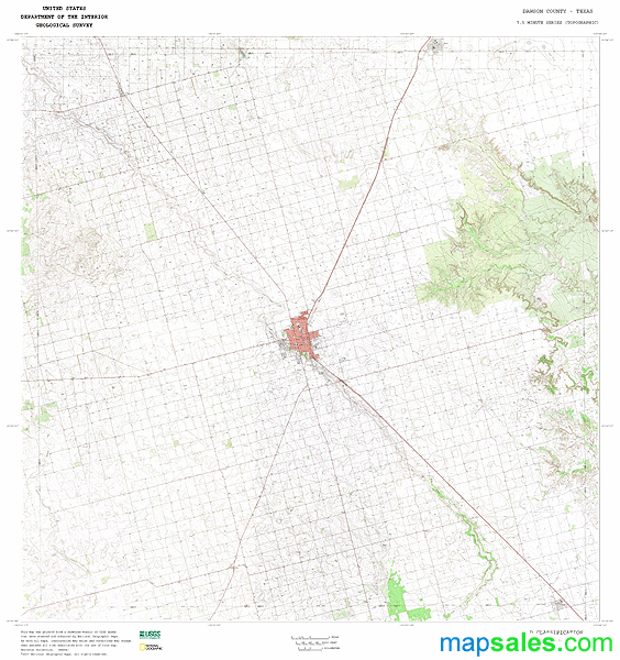 Dawson County TX Topo Wall Map By MarketMAPS MapSales