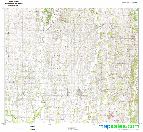 Linn County MO Topo Wall Map By MarketMAPS MapSales