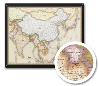 Antique Asia Wall Map