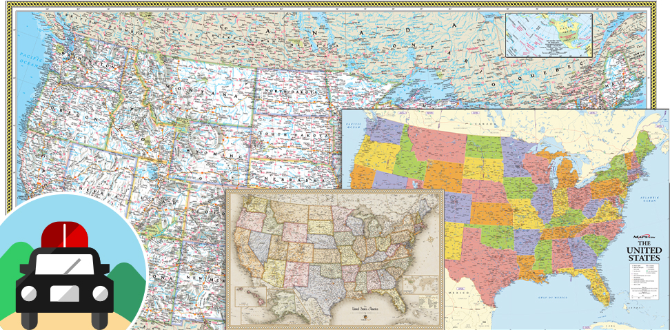 Your Great American Road Trip USA Wall Maps