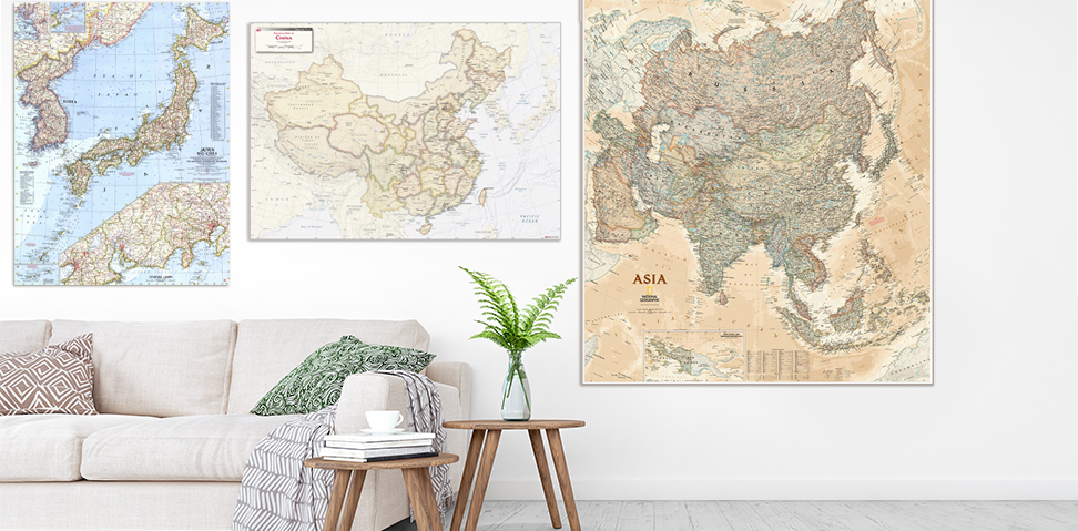 Pay Tribute to Your Travels Wall Maps of Asia