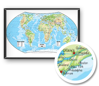 World Physical Wall Map