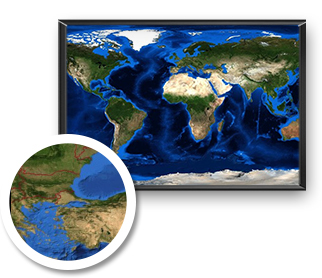 World Topography and Bathymetry Wall Map