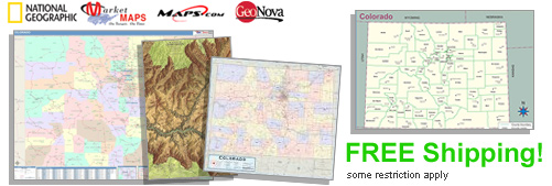 World's largest selection of Colorado Wall Maps