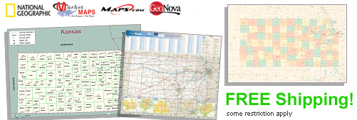 World's largest selection of Kansas Wall Maps
