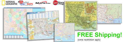 World's largest selection of Louisiana Wall Maps