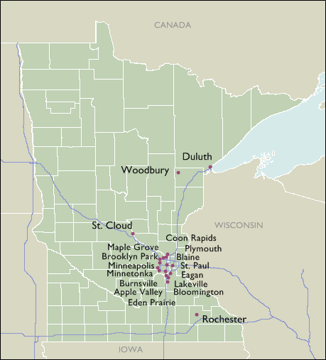 City Wall Maps of Minnesota
