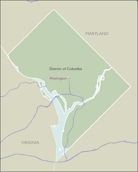 County Wall Maps of District Of Columbia